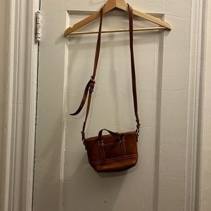 J crew brown real leather montauk mini purse